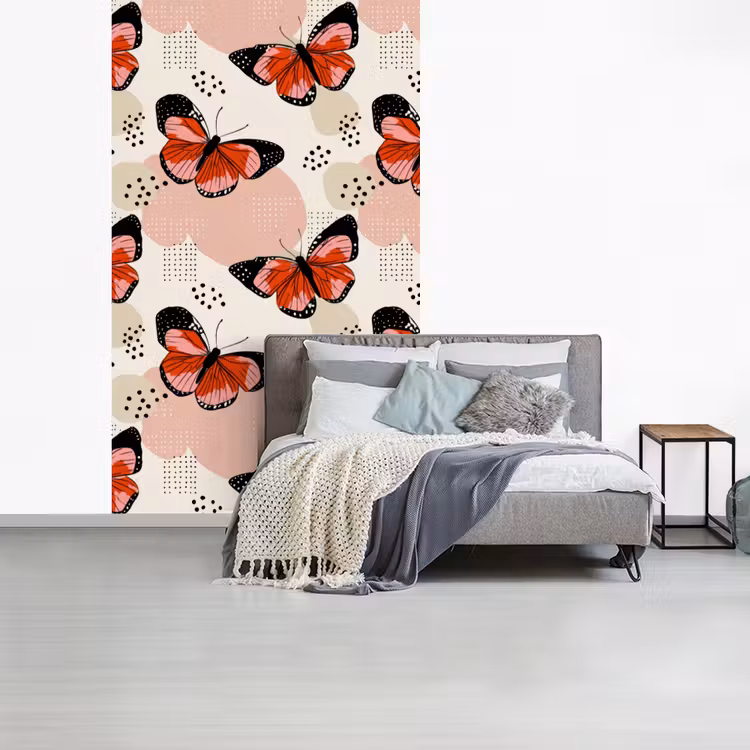 Vlinders - Retro - Kleurrijk fotobehang vinyl groot 66 -slaapkamer