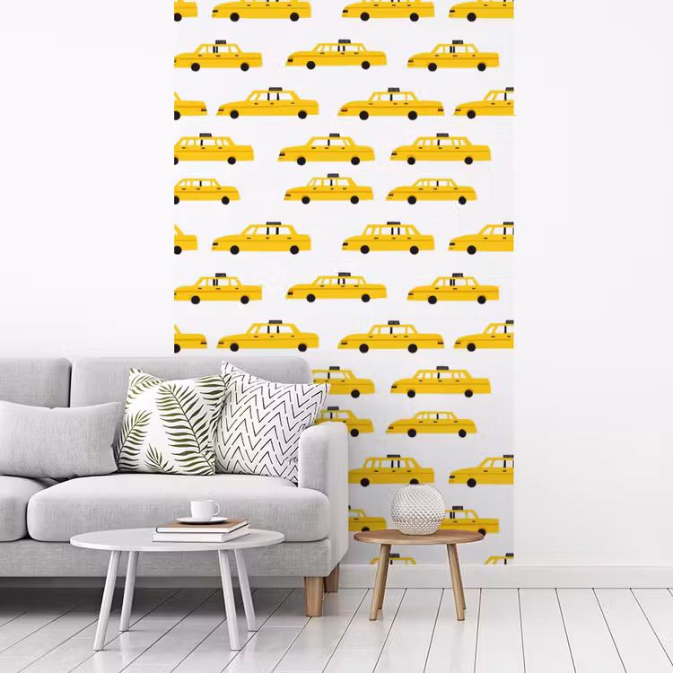 Taxi - Iconisch - Geel fotobehang vinyl groot 66 -woonkamer