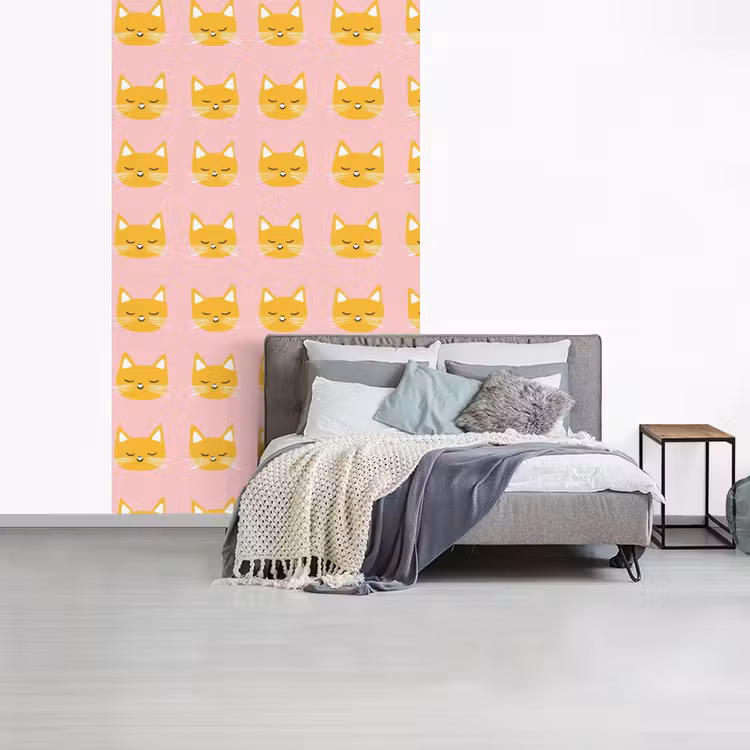 Katten - Patroon - Roze fotobehang vinyl groot 66 -slaapkamer