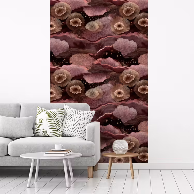 Koraal - Organisch - Roze fotobehang vinyl groot 66 -woonkamer