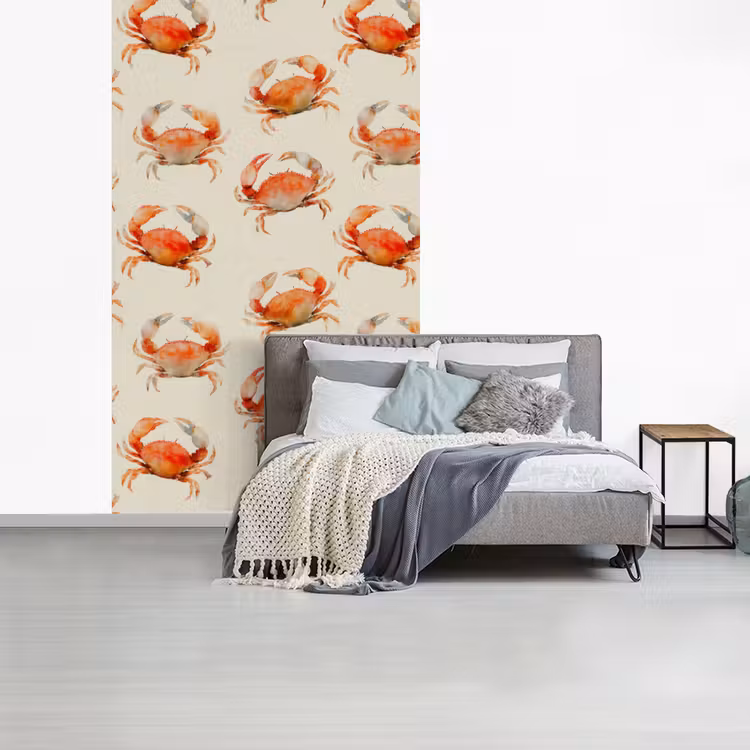 Krabben - Patroon - Oranje fotobehang vinyl groot 66 -slaapkamer