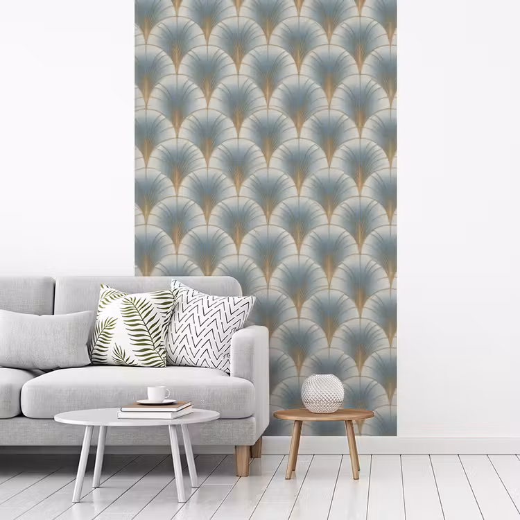 Waaier - Klassiek - Blauw fotobehang vinyl groot 66 -woonkamer