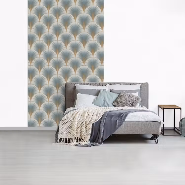 Waaier - Klassiek - Blauw fotobehang vinyl groot 66 -slaapkamer
