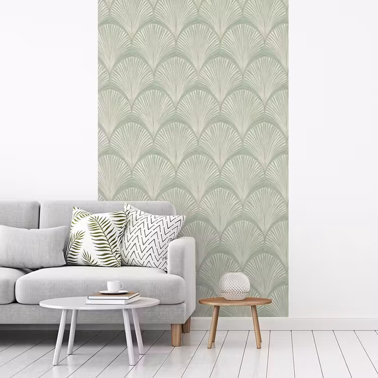 Waaiers - Patroon - Groen fotobehang vinyl groot 66 -woonkamer