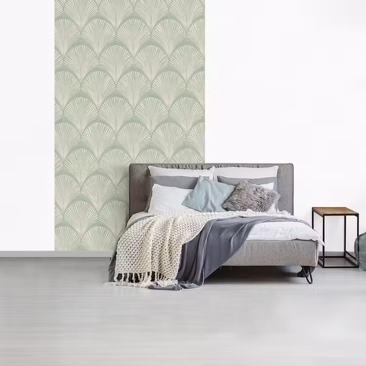 Waaiers - Patroon - Groen fotobehang vinyl groot 66 -slaapkamer