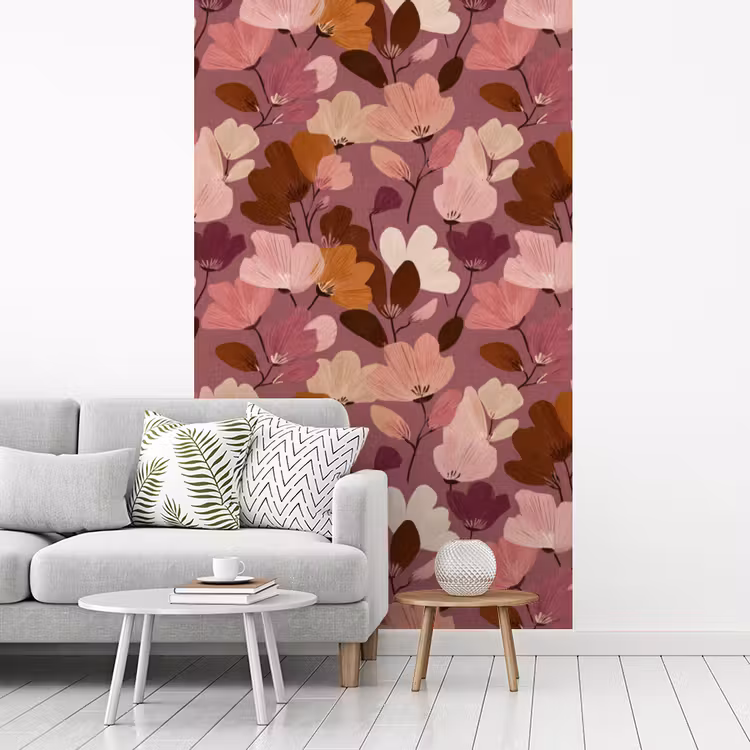 Bloem - Patroon - Roze fotobehang vinyl groot 66 -woonkamer