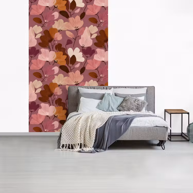 Bloem - Patroon - Roze fotobehang vinyl groot 66 -slaapkamer