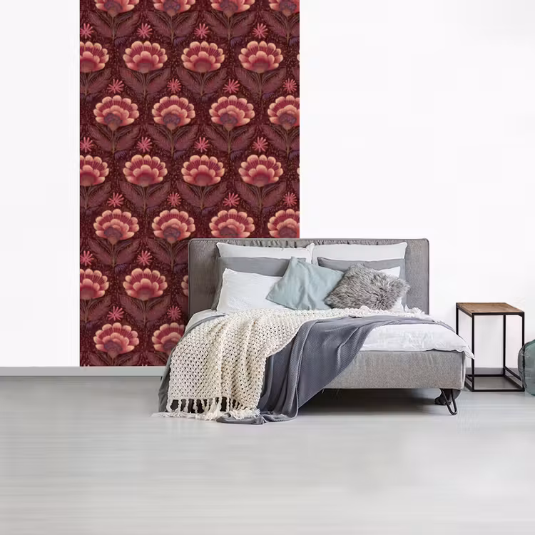 Bloemen - Waaier - Paars fotobehang vinyl groot 66 -slaapkamer