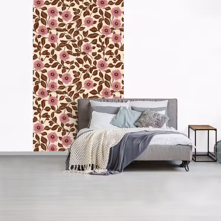 Bloemen - Bladeren - Kleurrijk fotobehang vinyl groot 66 -slaapkamer