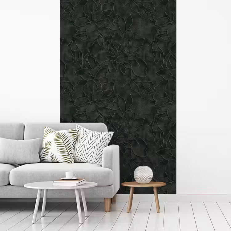 Bloemen - Lijnen - Groen fotobehang vinyl groot 66 -woonkamer