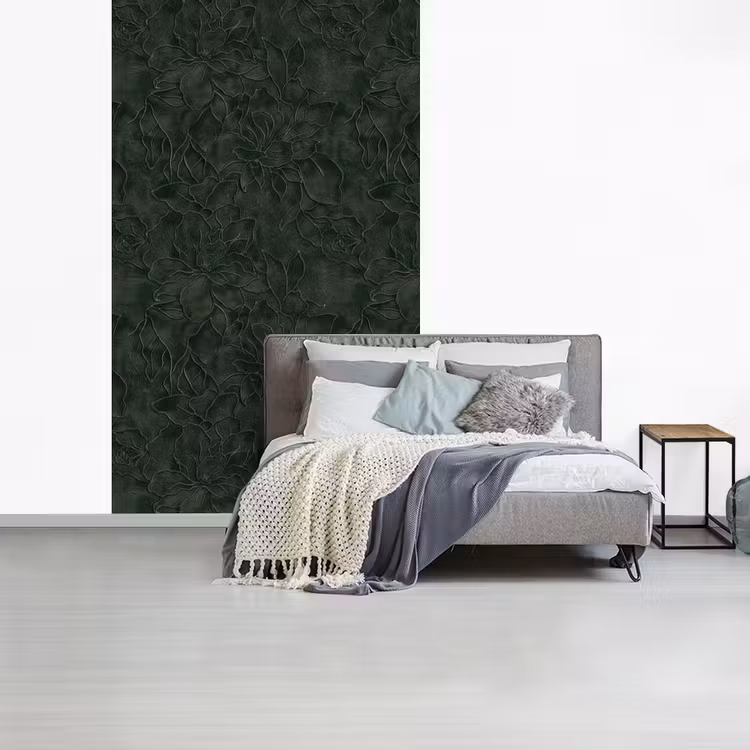 Bloemen - Lijnen - Groen fotobehang vinyl groot 66 -slaapkamer