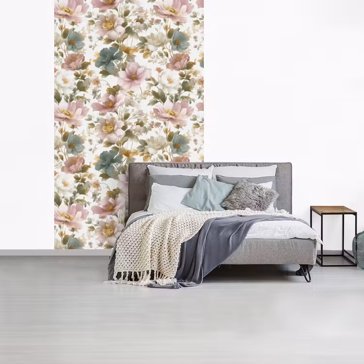 Bloemen - Patroon - Pastel fotobehang vinyl groot 66 -slaapkamer