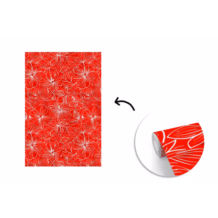 Bloemen - Patroon - Rood fotobehang vinyl groot 66 -3d