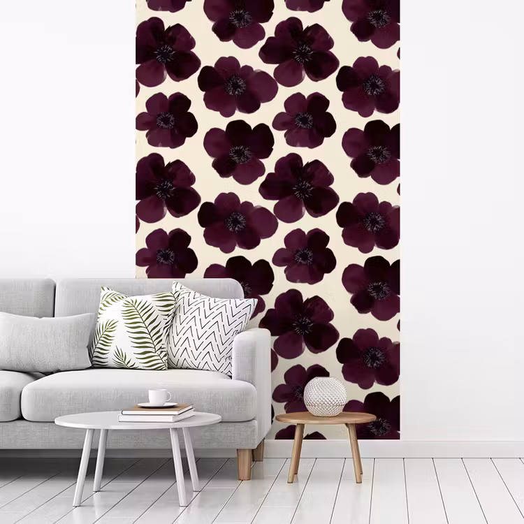 Bloemen - Aquarel - Paars fotobehang vinyl groot 66 -woonkamer