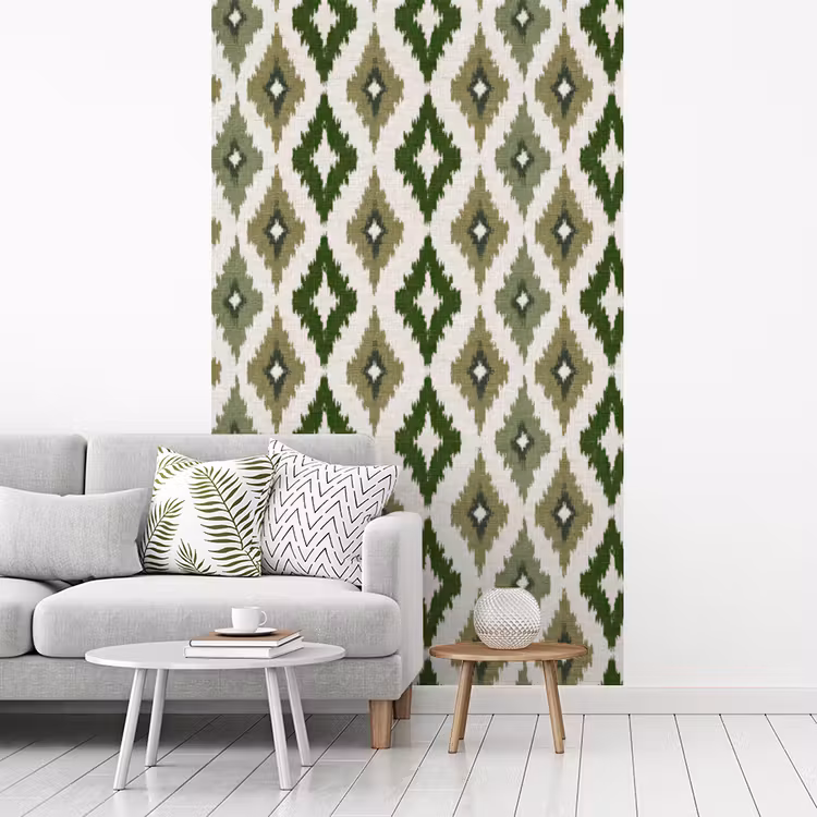 Geografisch - Ruitmotief - Groen fotobehang vinyl groot 66 -woonkamer