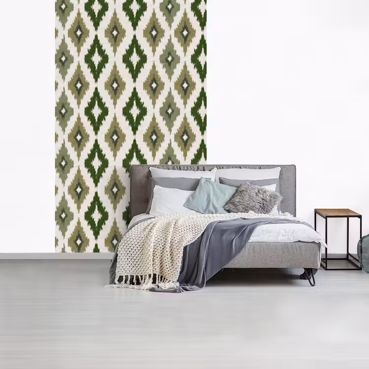 Geografisch - Ruitmotief - Groen fotobehang vinyl groot 66 -slaapkamer