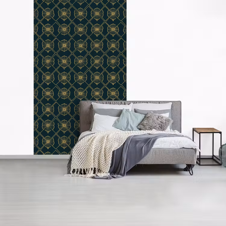 Geometrisch - Elegant - Groen fotobehang vinyl groot 66 -slaapkamer