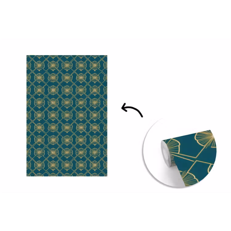 Geometrisch - Elegant - Groen fotobehang vinyl groot 66 -3d