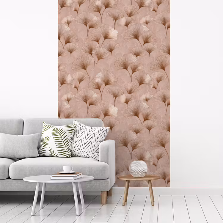 Ginkgo - Patroon - Roze fotobehang vinyl groot 66 -woonkamer