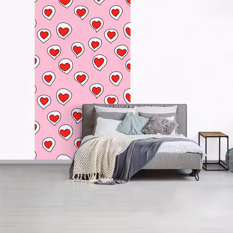 Hartjes - Patroon - Rood fotobehang vinyl groot 66 -slaapkamer