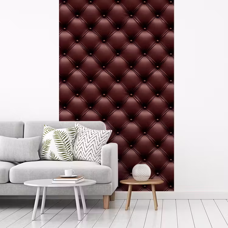 Leer - Patroon - Bordeaux fotobehang vinyl groot 66 -woonkamer