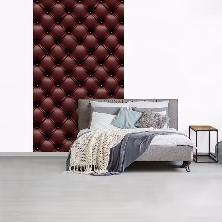 Leer - Patroon - Bordeaux fotobehang vinyl groot 66 -slaapkamer