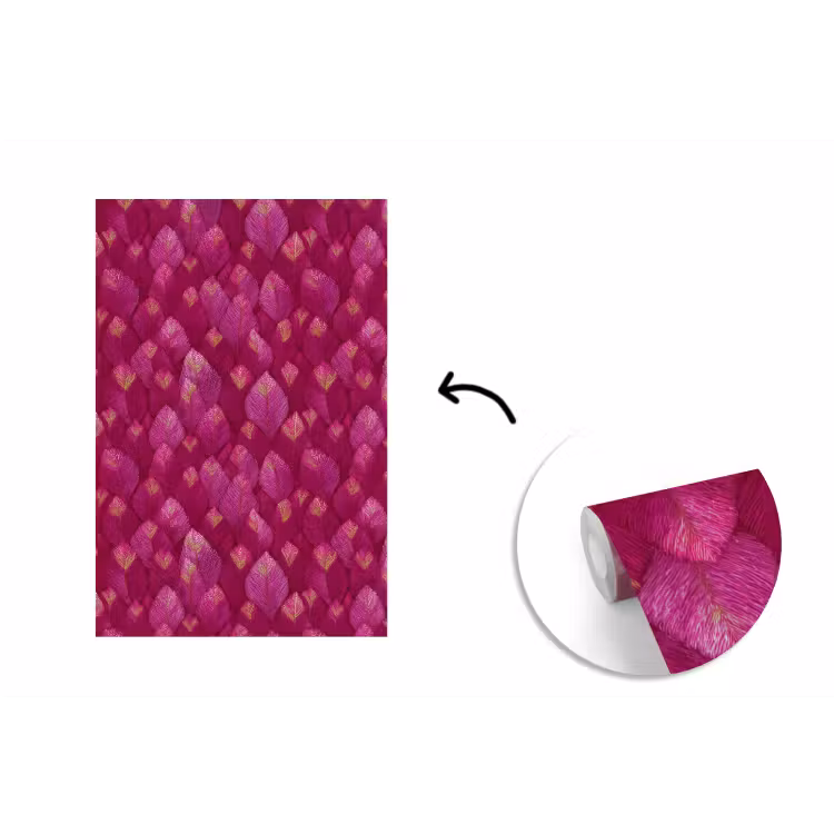Bladeren - Patroon - Burgundy fotobehang vinyl groot 66 -3d