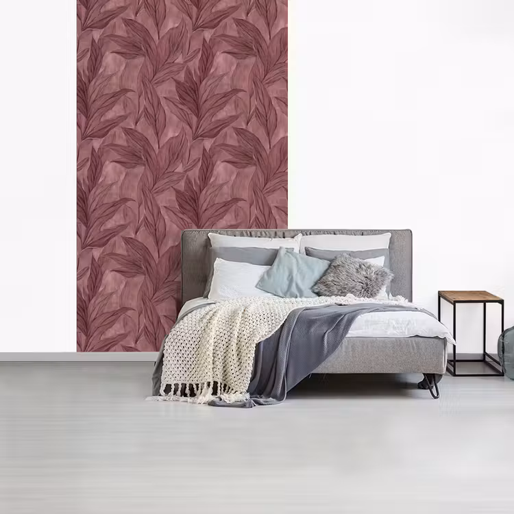Bladeren - Patroon - Paars fotobehang vinyl groot 66 -slaapkamer