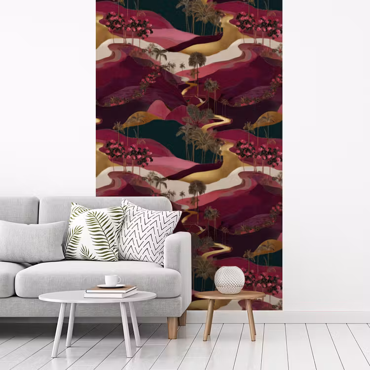 Magisch - Palmbomen - Goud fotobehang vinyl groot 66 -woonkamer
