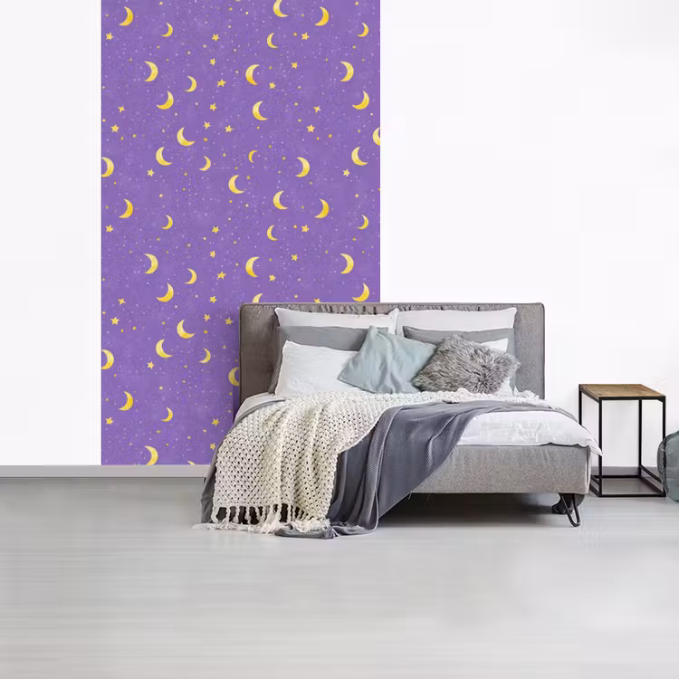 Manen - Sterren - Paars fotobehang vinyl groot 66 -slaapkamer