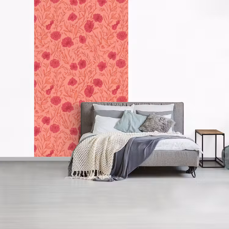 Weidebloemen - Romantisch - Roze fotobehang vinyl groot 66 -slaapkamer