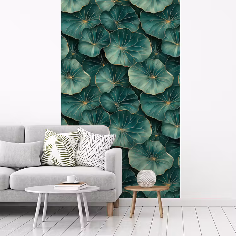 Patroon - Bladeren - Groen fotobehang vinyl groot 66 -woonkamer