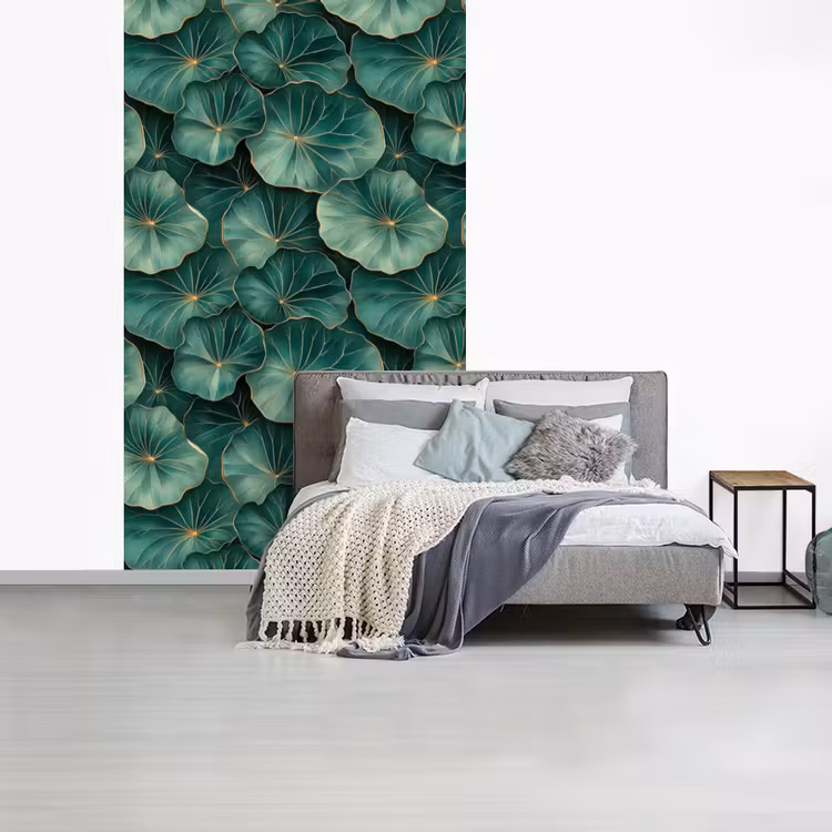Patroon - Bladeren - Groen fotobehang vinyl groot 66 -slaapkamer