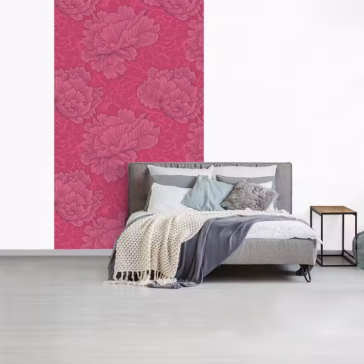 Pioenrozen - Energiek - Roze fotobehang vinyl groot 66 -slaapkamer