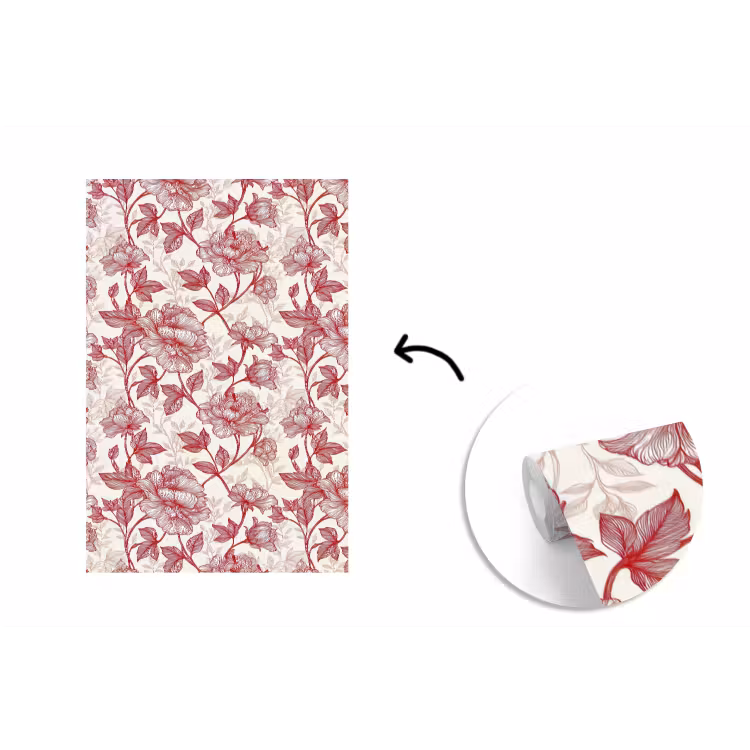 Pioenrozen - Modern - Rood fotobehang vinyl groot 66 -3d
