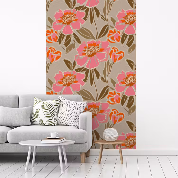 Pioenrozen - Patroon - Roze fotobehang vinyl groot 66 -woonkamer