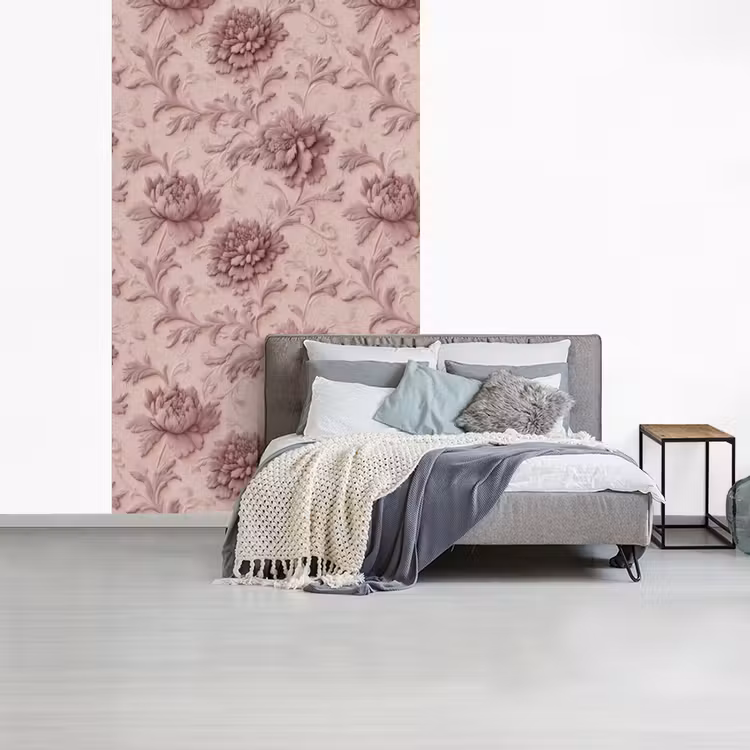 Reliëf - Pioenrozen - Roze fotobehang vinyl groot 66 -slaapkamer