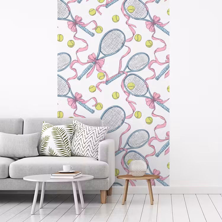 Tennis - Strikken - Kleurrijk fotobehang vinyl groot 66 -woonkamer