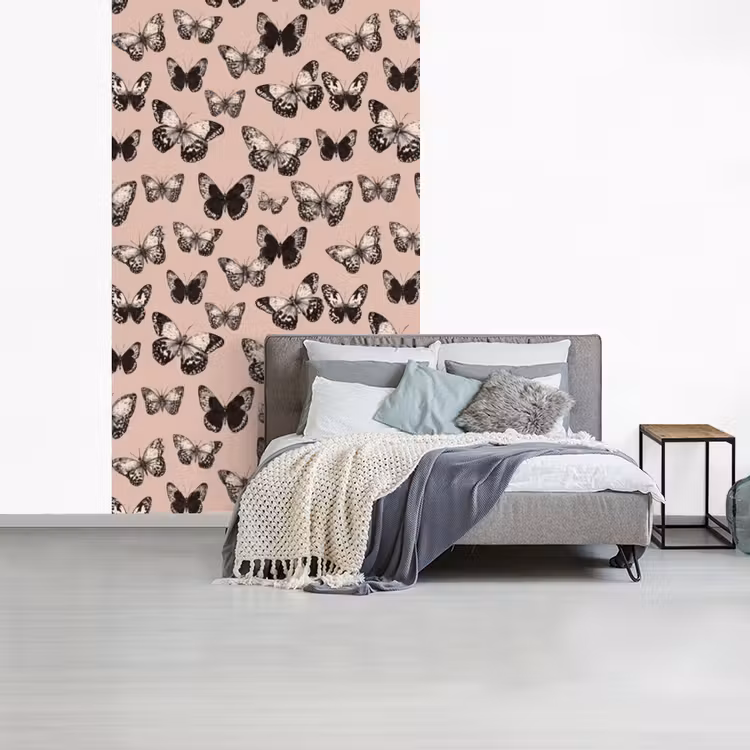 Tijdloos - Vlinders - Perzik fotobehang vinyl groot 66 -slaapkamer