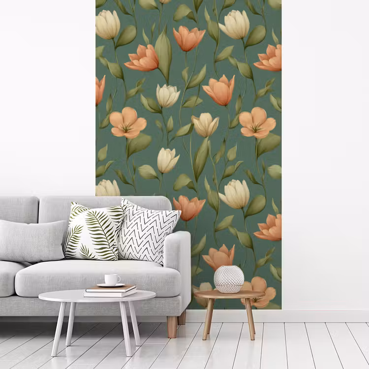 Tulpen - Botanisch - Groen fotobehang vinyl groot 66 -woonkamer