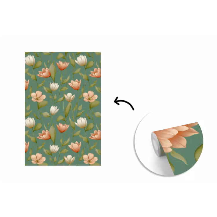 Tulpen - Botanisch - Groen fotobehang vinyl groot 66 -3d