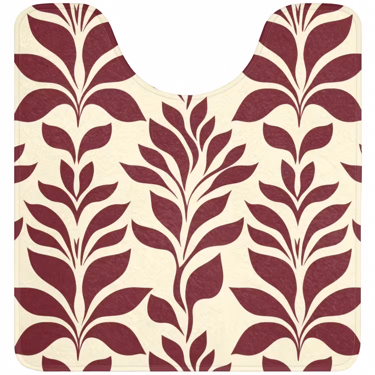 Abstract - Bladeren - Burgundy WCmat U-uitsnede middel 1014 -3d
