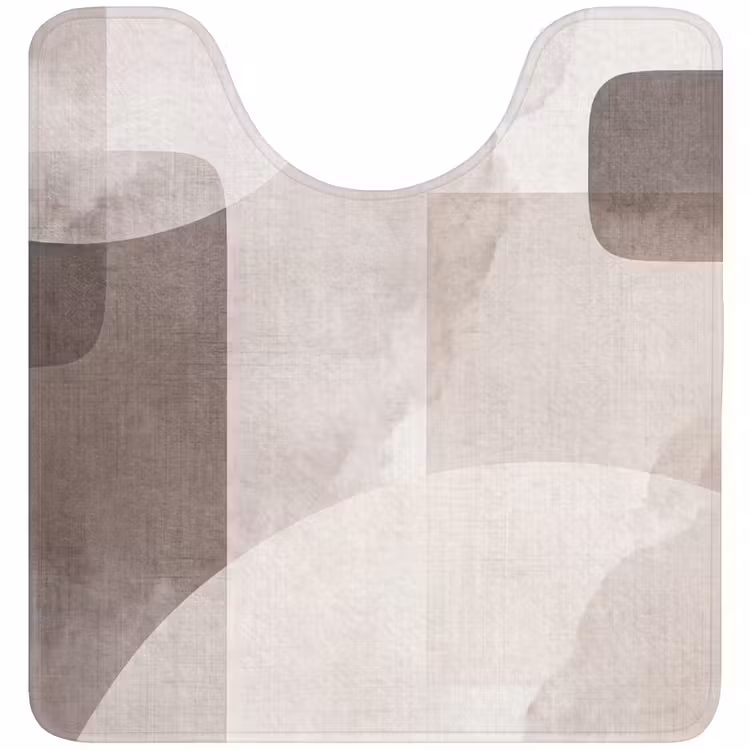 WC Mat - Abstract Shapes - Beige - Abstracte vormen - Beige WCmat U-uitsnede middel