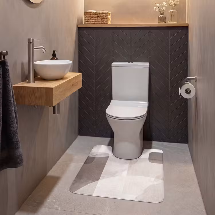 WC Mat - Abstract Shapes - Beige - Abstracte vormen - Beige WCmat U-uitsnede middel