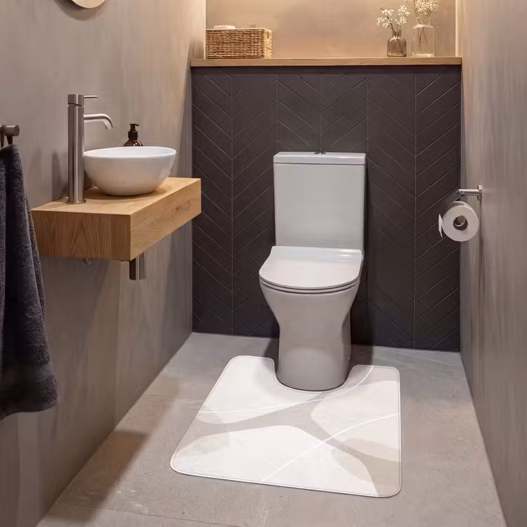 WC Mat - Abstract - Shapes - Beige - Abstract - Vormen - Beige WCmat U-uitsnede middel