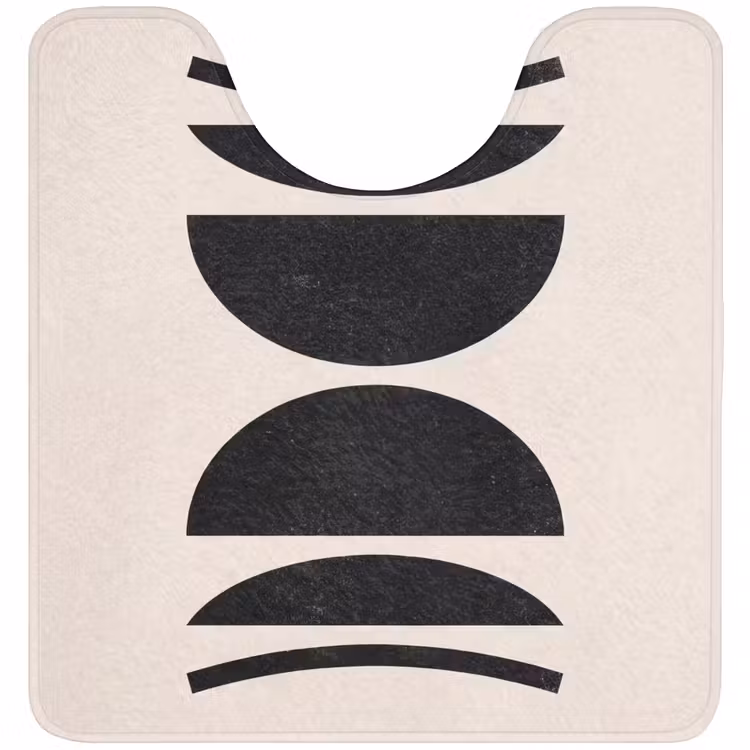 WC Mat - Abstract - Shapes - Black - Abstract - Vormen - Zwart WCmat U-uitsnede middel