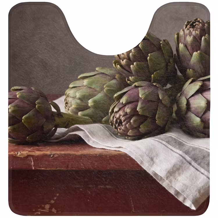 WC Mat - Artichoke - Food - Rustic - Artisjok - Eten - Rustiek WCmat U-uitsnede middel