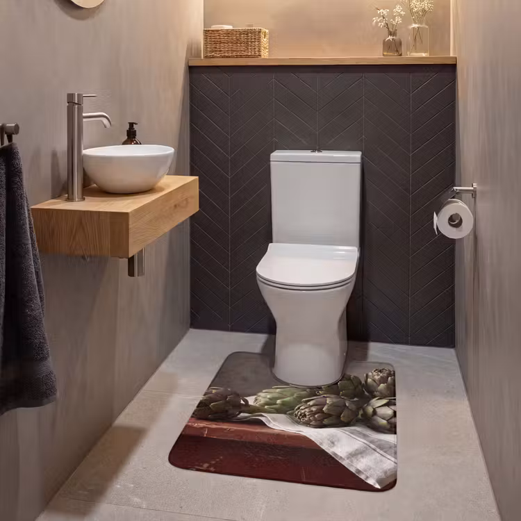 WC Mat - Artichoke - Food - Rustic - Artisjok - Eten - Rustiek WCmat U-uitsnede middel