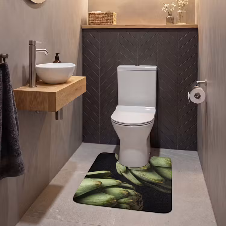 WC Mat - Artichoke - Green - Food - Artisjok - Groen - Eten WCmat U-uitsnede middel