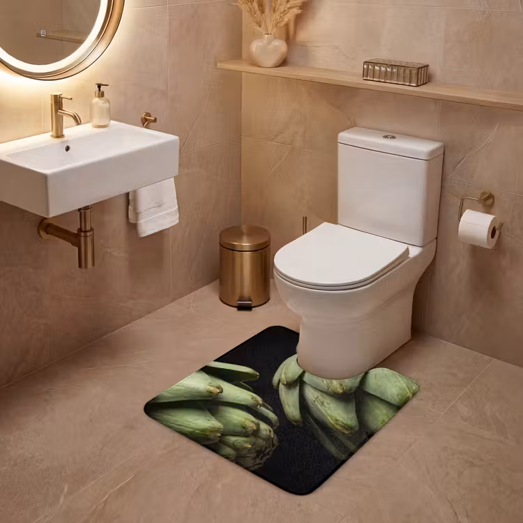 WC Mat - Artichoke - Green - Food - Artisjok - Groen - Eten WCmat U-uitsnede middel